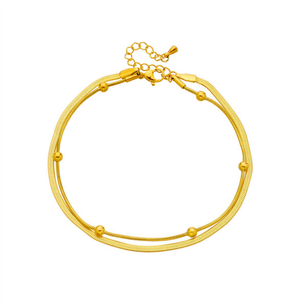 Dieyuro 316l Edelstahl Gold Farbe Doppels chicht Fußkettchen für Frauen Mädchen neue Trend Bein kette wasserdichte Schmuck Geschenk party