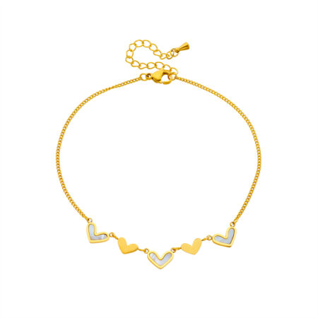 Dieyuro 316l Edelstahl Herz Liebe Charme Fußkettchen für Frauen Mädchen neue Trend Bein kette wasserdichten Schmuck Geschenk Party Pulsera