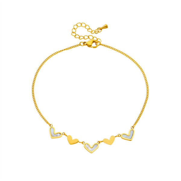 Dieyuro 316l Edelstahl Herz Liebe Charme Fußkettchen für Frauen Mädchen neue Trend Bein kette wasserdichten Schmuck Geschenk Party Pulsera