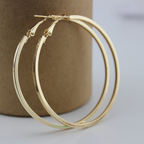 Mode Gold/Silber Überzogene 40 50 60mm Einfache Große Kreis Hoop Ohrring für Frauen Schmuck