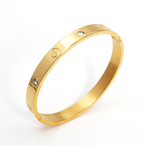 Neue Design Zirkon Und Kreuz Mutter Nagel Armbänder & Armreifen Für Frauen Edelstahl Schraube Luxus Marke Schmuck