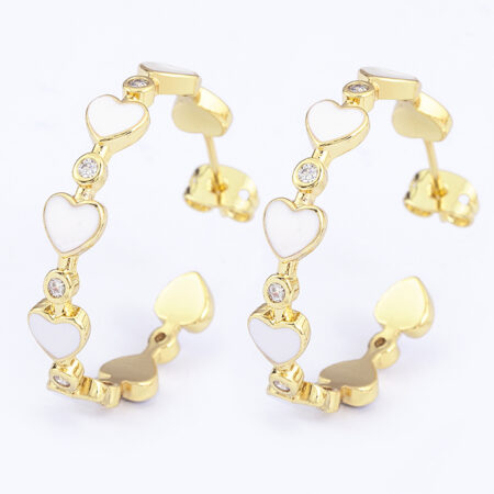 AIBEF Süße Mädchen Herz Hoop Ohrringe Für Dating 2022 Trend Partei Schmuck Geschenk Runde Kreis Kupfer Goldenen Ohrring Frauen